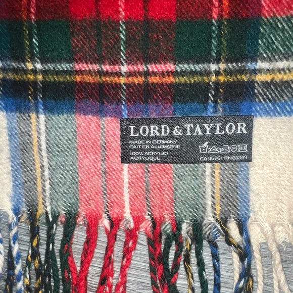 Lord & Taylor Plaid Acrylic Scarf - Picture 3 of 8